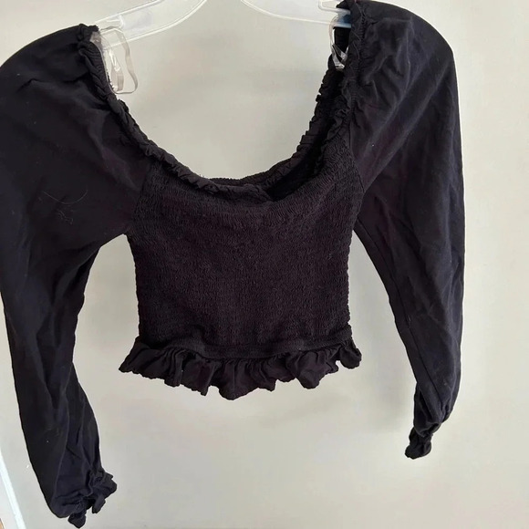 💐Revamped long  sleeve crop top - black - Picture 3 of 3